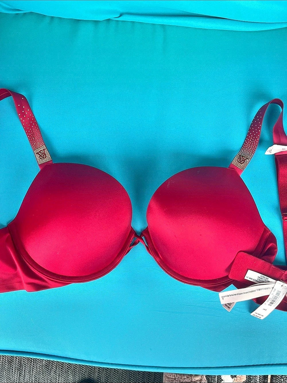 Victoria's Secret Very Sexy Scattered Shine Strap Push-Up Bra Red 36D